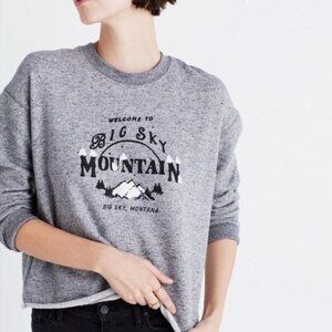 Madewell Big Sky Montana Gray Cut off Sweatshirt EUC! Sz. Large